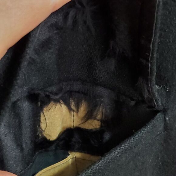 Vintage 100% Pure Cashmere Car Top Coat Mens 44" Chest Large Long Black Lined - Picture 4 of 15